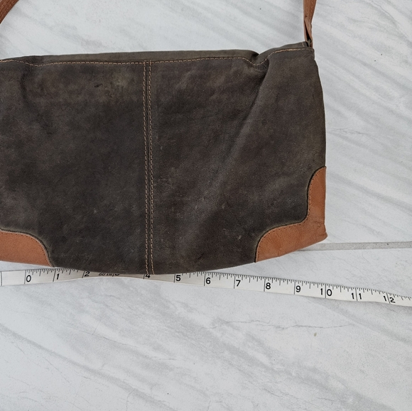 BUSH The Australian Collection Brown And Tan Kangaroo Leather Crossover Boho Bag - Picture 13 of 15